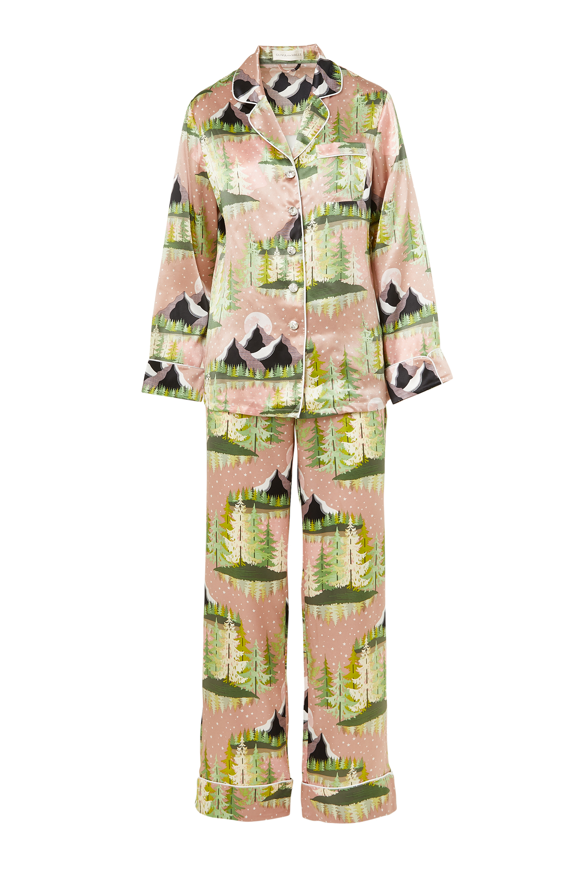 Buy Olivia Von Halle Lila Lyra Silk Satin Pajama Set For Womens